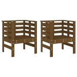 Sedie da Giardino 2pz Ambra 61,5x53x71cm Legno Massello di Pino