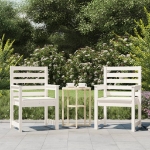 Sedie da Giardino 2pz Bianche 60x48x91cm Legno Massello di Pino