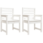 Sedie da Giardino 2pz Bianche 60x48x91cm Legno Massello di Pino