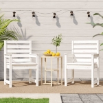 Sedie da Giardino 2pz Bianche 60x48x91cm Legno Massello di Pino