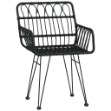 Sedie da Giardino 2pz con Braccioli Nero 56x64x80 cm Rattan PE