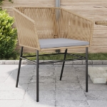 Sedie da Giardino 2pz con Cuscini Marrone in Polyrattan