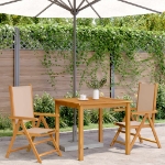Sedie da Giardino 2pz Tortora Legno Massello Acacia e Tessuto