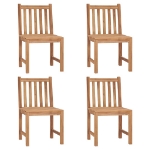 Sedie da Giardino 4 pz con Cuscini in Legno Massello di Teak