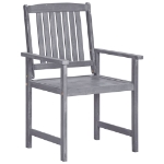 Sedie da Giardino 4 pz in Legno Massello di Acacia Grigio