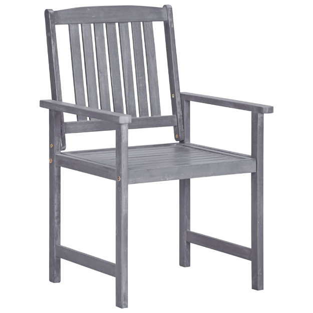 Sedie da Giardino 4 pz in Legno Massello di Acacia Grigio