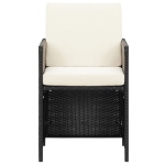 Sedie da Giardino 4 pz in Polyrattan Nero