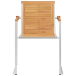 Sedie da Giardino 4 pz Legno Massello di Teak e Acciaio Inox
