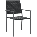 Sedie da Giardino 4 pz Nere 54x62,5x89 cm in Polyrattan