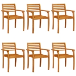 Sedie da Giardino 6 pz 59x55x85 cm Legno Massello di Acacia