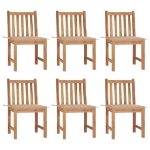 Sedie da Giardino 6 pz con Cuscini in Legno Massello di Teak