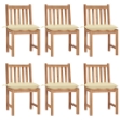 Sedie da Giardino 6 pz con Cuscini in Legno Massello di Teak