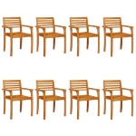 Sedie da Giardino 8 pz 59x55x85 cm Legno Massello di Acacia