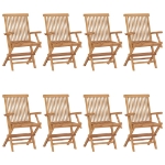 Sedie da Giardino 8 pz in Legno Massello di Teak