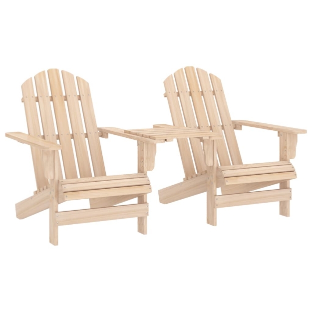 Sedie da Giardino Adirondack con Tavolino in Legno Abete