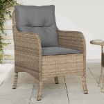 Sedie da Giardino con Cuscini 2 pz Beige Misto in Polyrattan