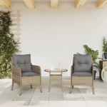 Sedie da Giardino con Cuscini 2 pz Beige Misto in Polyrattan
