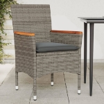 Sedie da Giardino con Cuscini 2 pz Grigie in Polyrattan