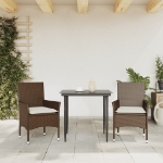 Sedie da Giardino con Cuscini 2 pz Marroni in Polyrattan
