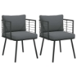 Sedie da Giardino con Cuscini 2 pz Nere in Polyrattan