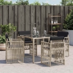 Sedie da Giardino con Cuscini 4 pz Grigio Chiaro in Polyrattan