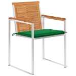 Sedie da Giardino con Cuscini 4 pz in Legno Massello di Acacia