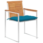 Sedie da Giardino con Cuscini 4 pz in Legno Massello di Acacia