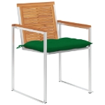 Sedie da Giardino con Cuscini 4 pz in Legno Massello di Acacia