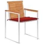 Sedie da Giardino con Cuscini 4 pz in Legno Massello di Acacia