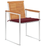 Sedie da Giardino con Cuscini 4 pz in Legno Massello di Acacia