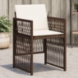 Sedie da Giardino con Cuscini 4 pz Marroni in Polyrattan