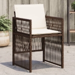 Sedie da Giardino con Cuscini 4 pz Marroni in Polyrattan