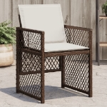 Sedie da Giardino con Cuscini 4 pz Marroni in Polyrattan