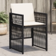 Sedie da Giardino con Cuscini 4 pz Nere in Polyrattan