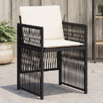 Sedie da Giardino con Cuscini 4 pz Nere in Polyrattan