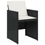 Sedie da Giardino con Cuscini 4 pz Nere in Polyrattan