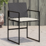Sedie da Giardino con Cuscini 4 pz Nere in Polyrattan