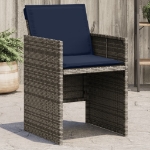 Sedie da Giardino con Cuscini 4pz Grigio in Polyrattan