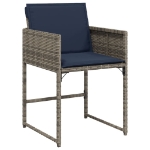 Sedie da Giardino con Cuscini 4pz Grigio in Polyrattan