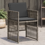 Sedie da Giardino con Cuscini 4pz Grigio in Polyrattan
