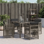 Sedie da Giardino con Cuscini 4pz Grigio in Polyrattan