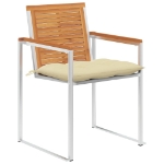 Sedie da Giardino con Cuscini 6 pz in Legno Massello di Acacia