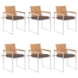 Sedie da Giardino con Cuscini 6 pz in Legno Massello di Teak