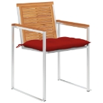 Sedie da Giardino con Cuscini 8 pz in Legno Massello di Acacia
