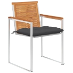 Sedie da Giardino con Cuscini 8 pz in Legno Massello di Acacia