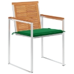 Sedie da Giardino con Cuscini 8 pz in Legno Massello di Acacia