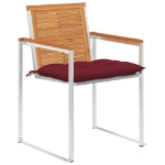 Sedie da Giardino con Cuscini 8 pz in Legno Massello di Acacia