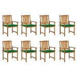 Sedie da Giardino con Cuscini 8 pz in Legno Massello di Acacia