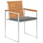 Sedie da Giardino con Cuscini 8 pz in Legno Massello di Acacia