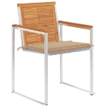 Sedie da Giardino con Cuscini 8 pz in Legno Massello di Acacia